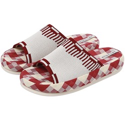Slippers, non-slip footwear for home use indoor, men's cloth platform, cotton and linen, absorbs sweat and smell