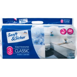 Sanft&Sicher Toilettenpapier Туалетная бумага 3-lagig, 10x200 Blatt, 2000 листов