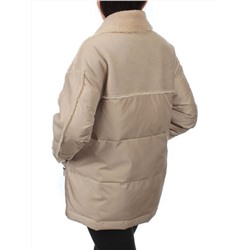 902 BEIGE Куртка зимняя облегченная женская (холлоффайбер 150 гр., искусственная дубленка)