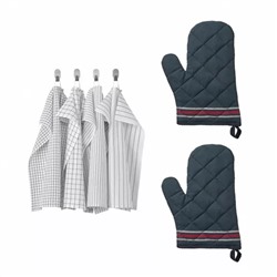 Кухонный набор, RINNIG Tea Towels & HILDEGUN Oven Gloves Set, произв. IKEA