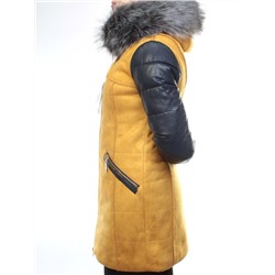 5157 YELLOW Парка женская зимняя (150 гр синтепон, искусственный мех)
