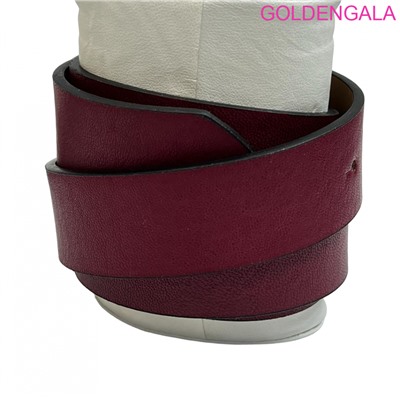 Ремень женский из мягкой экокожи 114 см темно-бордовый Р15