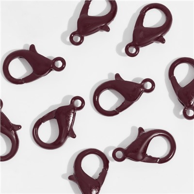 Замок карабин, 10 шт. 14 мм, коричневый