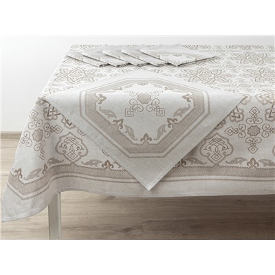 24С9-ШР/уп.кор. комплект столовый 153*205 + 6 салф. 49*49 "Новгород-2" цв. 133 рис. 129