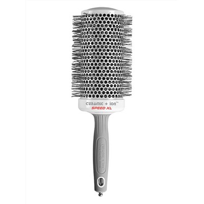 Olivia Garden Термобрашинг для укладки волос / Ceramic + Ion Speed XL White & Grey, 65 мм, бело-серый