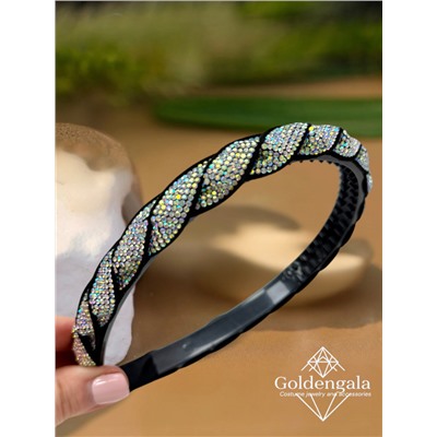 Ободок косичка для волос со стразами Арт ОБ6А/003