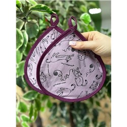 Набор прихваток Капелька (2 шт), Кис-кис лиловый Лт