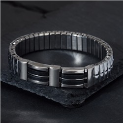 Браслет мужской «Каркас» тьма, цвет чёрный в серебре, d=6,5 см