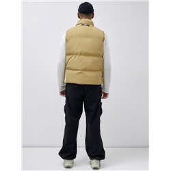 Жилет мужской утепленный спортивный бежевого цвета 15322B