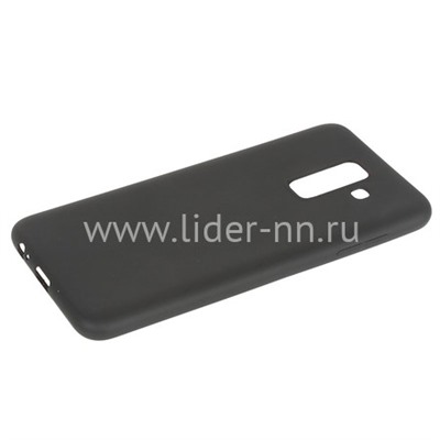 Задняя панель для Samsung Galaxy A6 Plus 2018 SM-A605M Силикон матовый (черная)