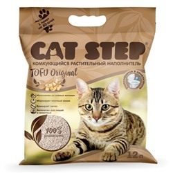 Наполнитель для кошачьих туалетов Cat Step Tofu Original 12L, растительный комкующийся