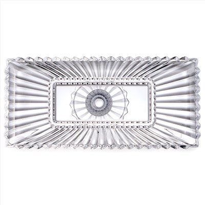 БЛЮДО СЕРВИРОВОЧНОЕ НА НОЖКЕ "BRILLIANCE" ПРЯМОУГОЛЬНОЕ, 38*17,5*11,5 СМ