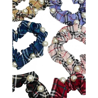 Резинка объемная шелковая с жемчугом ⌀ 9,5 см Р27А тип 1