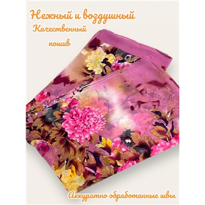 Шарф шифоновый с цветочным принтом Арт 0981/9