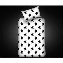 100x200 см. 1 сп. Простынь на Резинке с Наволочкой Бязь Поликоттон B&W BigStar