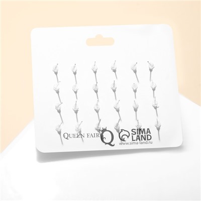 Серьги пусеты QF «Принцесса», 12 пар, бабочки, цветные в золоте