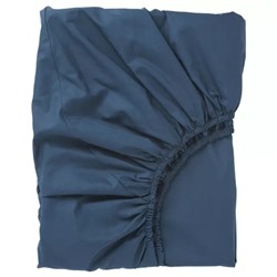 Простыня на резинке темно-синяя, ULLVIDE Fitted Sheet Dark Blue (90 x 200 cm), произв. IKEA