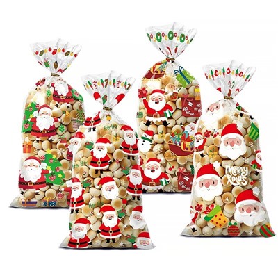 Пакетики для сладостей 50 шт. + 50 зажимов, Размер: 27*12,5 см.