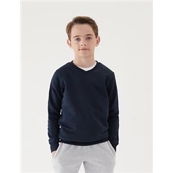 Cotton Unisex V-Neck Sweatshirt (2-16 Yrs)