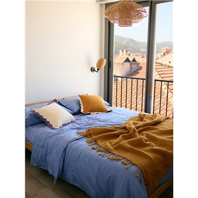 Комплект постельного белья из премиального сатина сиреневого цвета из коллекции Essential, 200х220 см