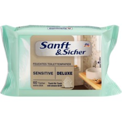 Sanft&Sicher Влажная  туалетная бумага Deluxe Чувствительная  Запасная упаковка, 60 шт