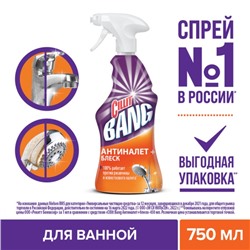 Чистящее средство Cillit Bang "Антиналёт и блеск", спрей, для ванной комнаты, 750 мл