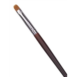 Kristaller Кисть для макияжа бровей, глаз и губ, «язычок» средний, дерево, нейлон, коричневый, 16 см