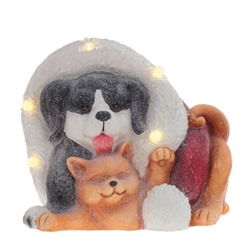 GAEM Фигурка декоративная с подсветкой "Щенок и котёнок" (AAAх3 н/п), L37 W29 H32 см