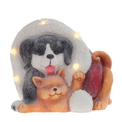 GAEM Фигурка декоративная с подсветкой "Щенок и котёнок" (AAAх3 н/п), L37 W29 H32 см