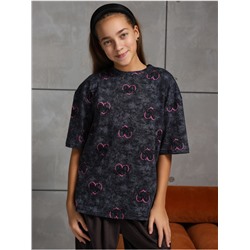 Футболка "Принт" Графит Девочка