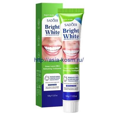 Отбеливающая зубная паста Sadoer с экстрактами лайма и мяты (12693)