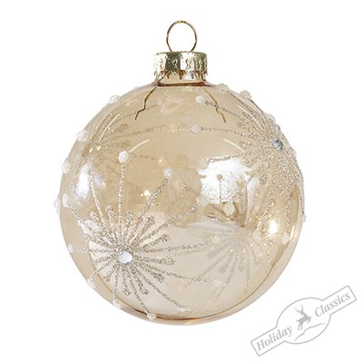 Шар "Снежинка" (стекло прозрачное) 8 см