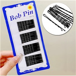 Невидимки для волос 60 шт. 6 см. Черные