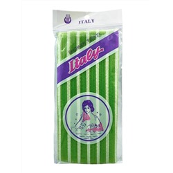 Bath Towel Мочалка-полотенце для душа с пилинг-эффектом / Stripe Long Exfoliating Towel, зелёная полоска