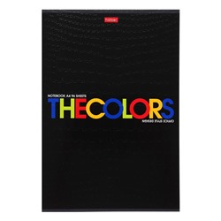 Тетрадь А4, 96 листов в клетку THEBOOK, обложка мелованный картон, тиснение CROCO, блок офсет, МИКС
