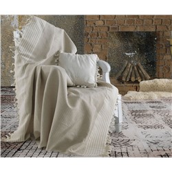 Накидка на Диван 170x220 см. 100% Хлопок Keten Etnik Bej