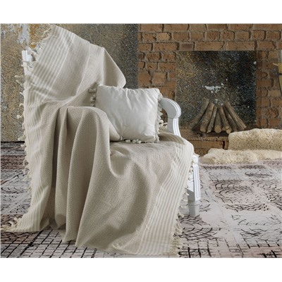Накидка на Диван 170x220 см. 100% Хлопок Keten Etnik Bej