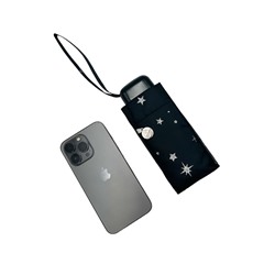 L501-4409 GlitterStarsblack (Блестящие звезды) Зонт женский механика Fulton