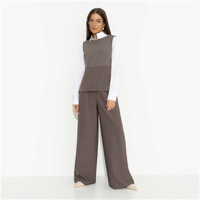 Брюки с защипами, Легкой походкой (brown)