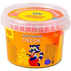 Песок для лепки Мульти-Пульти "Магический песок", желтый, 500г, 2 формочки