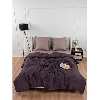 Постельное белье поплин на молнии / Капучино