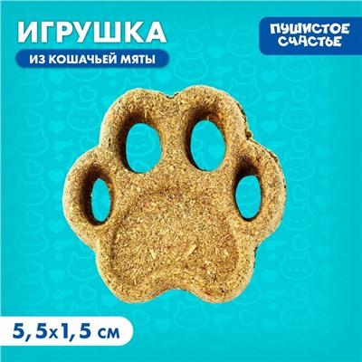 Игрушка для кошек «Лапа» из кошачьей мяты, 5,5 х 1,5 см