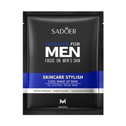 Мужская освежающая тканевая маска для раздраженной кожи SADOER MEN Refreshing Mask, 25гр