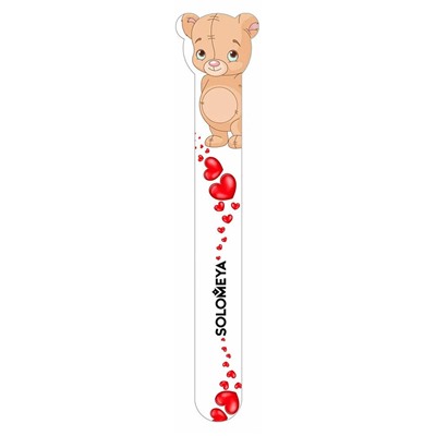 SOLOMEYA Пилка для ногтей ПЛЮШЕВЫЙ МИШКА 180/220