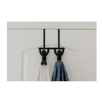 Вешалка надверная Buddy, 21,6 см, черная, 2 крючка