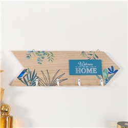 Настенные крючки декоративные «Добро пожаловать домой. Растения», дерево, 34×10.8 см