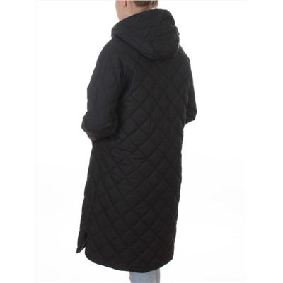 9610 BLACK Куртка стеганная демисезонная женская (100 гр. холлофайбер)