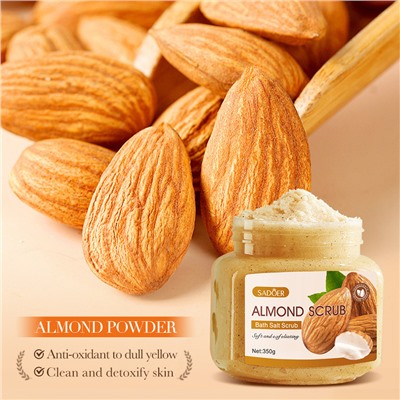 Скраб для тела с солью и экстрактом миндаля Sadoer Almond SCRUB, 350 гр