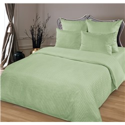 Постельное белье страйп-сатин на молнии / Фисташка