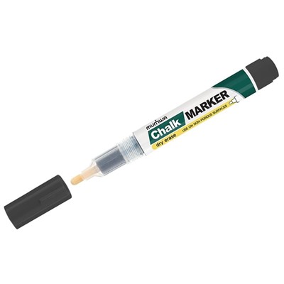 Маркер меловой MunHwa "Chalk Marker" черный, 3мм, спиртовая основа, пакет